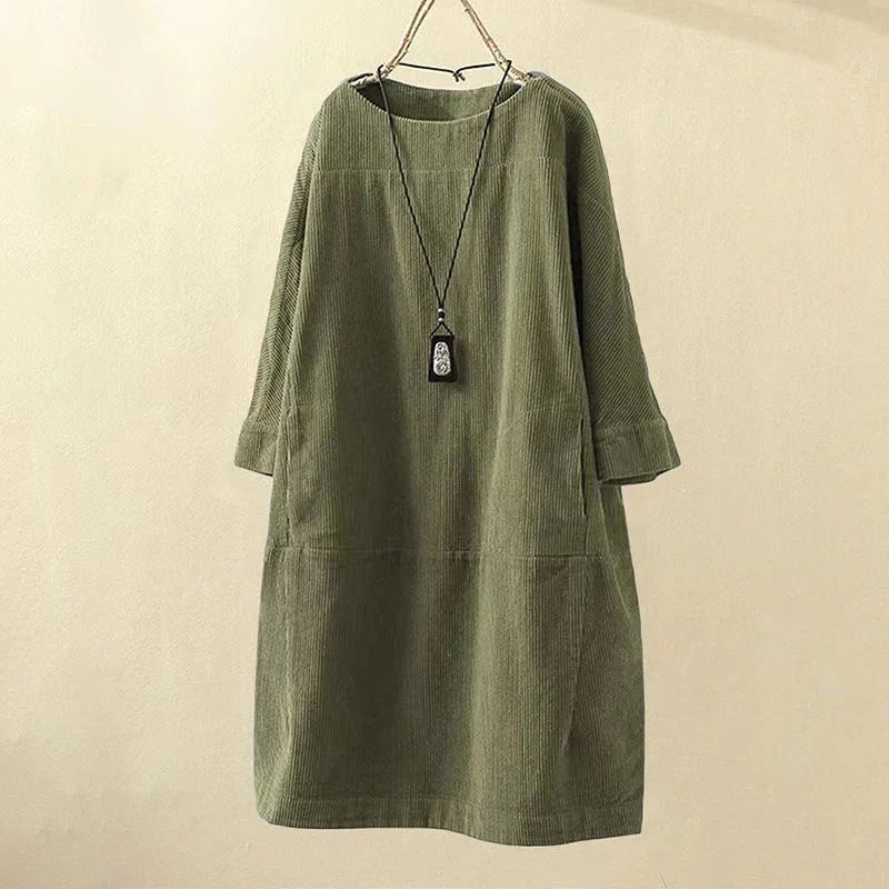 Betty | Classic Ribbed Midi Shift Sweater Dress
