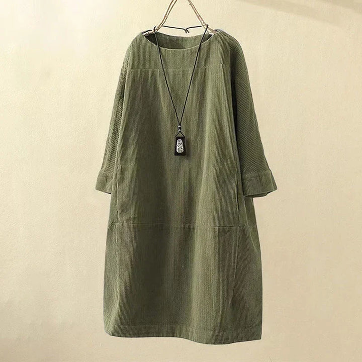 Betty | Classic Ribbed Midi Shift Sweater Dress