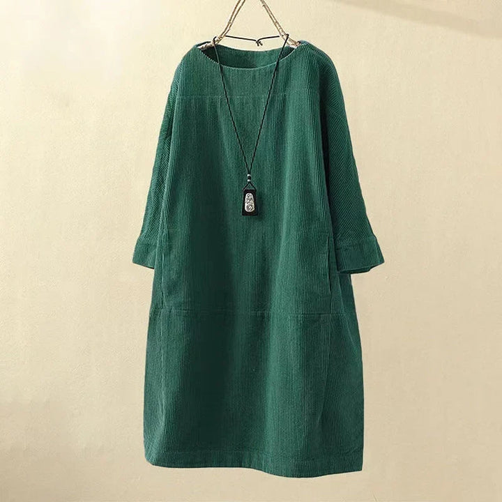 Betty | Classic Ribbed Midi Shift Sweater Dress
