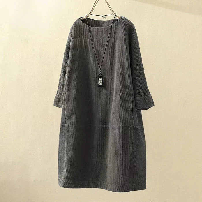 Betty | Classic Ribbed Midi Shift Sweater Dress