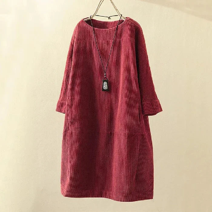 Betty | Classic Ribbed Midi Shift Sweater Dress