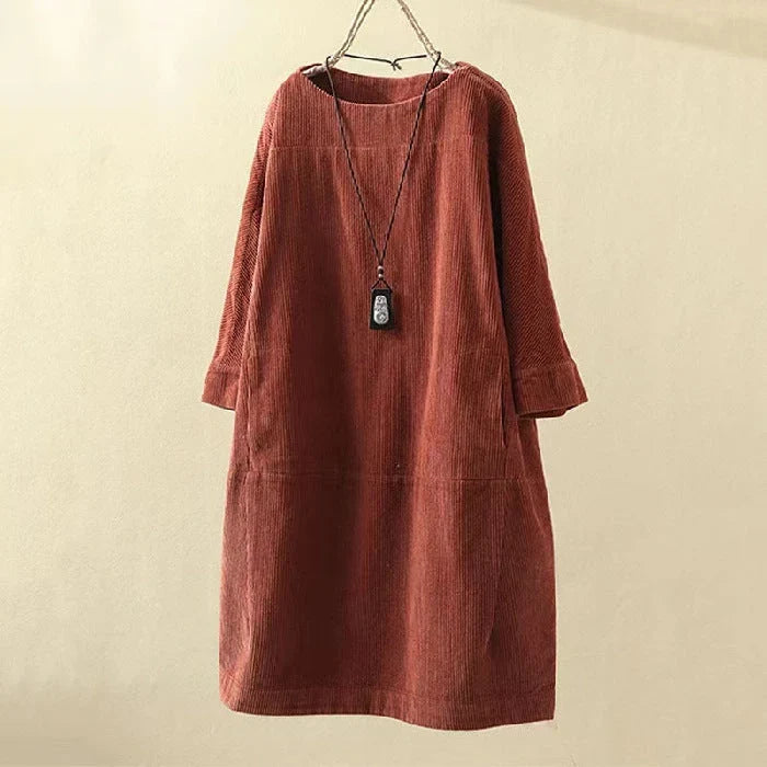 Betty | Classic Ribbed Midi Shift Sweater Dress