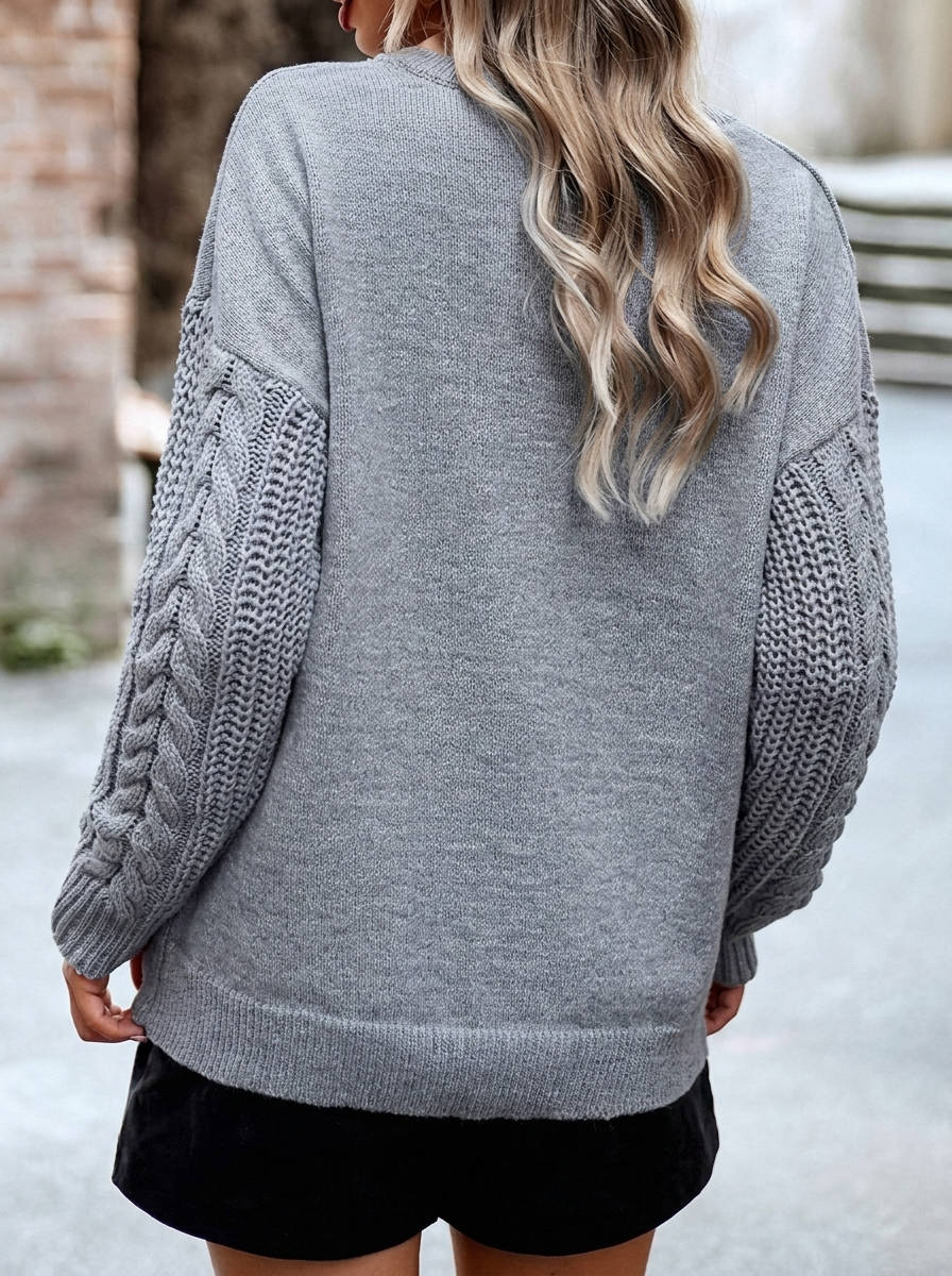 Betty | Elegant Chunky Cable Knit Oversized Sweater