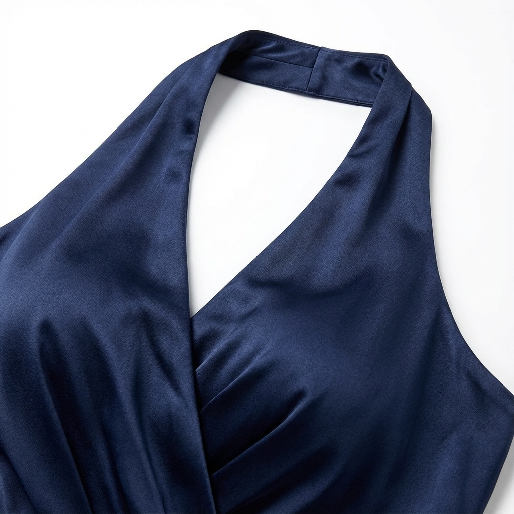 Beverly | Chic Halter Wrap Ruffle Fall Wedding Guest Dress