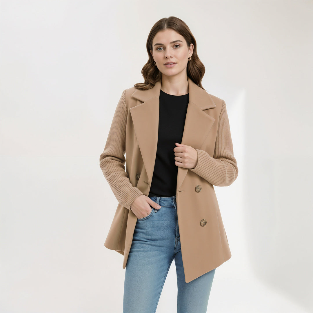 Beverly | Relaxed Double-Breasted Camel Coat Blazer