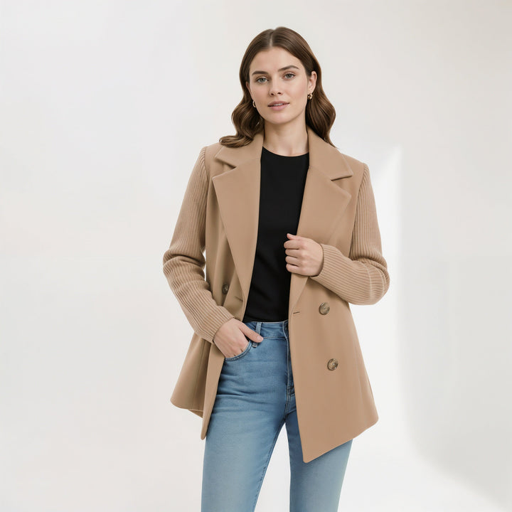 Beverly | Relaxed Double-Breasted Camel Coat Blazer