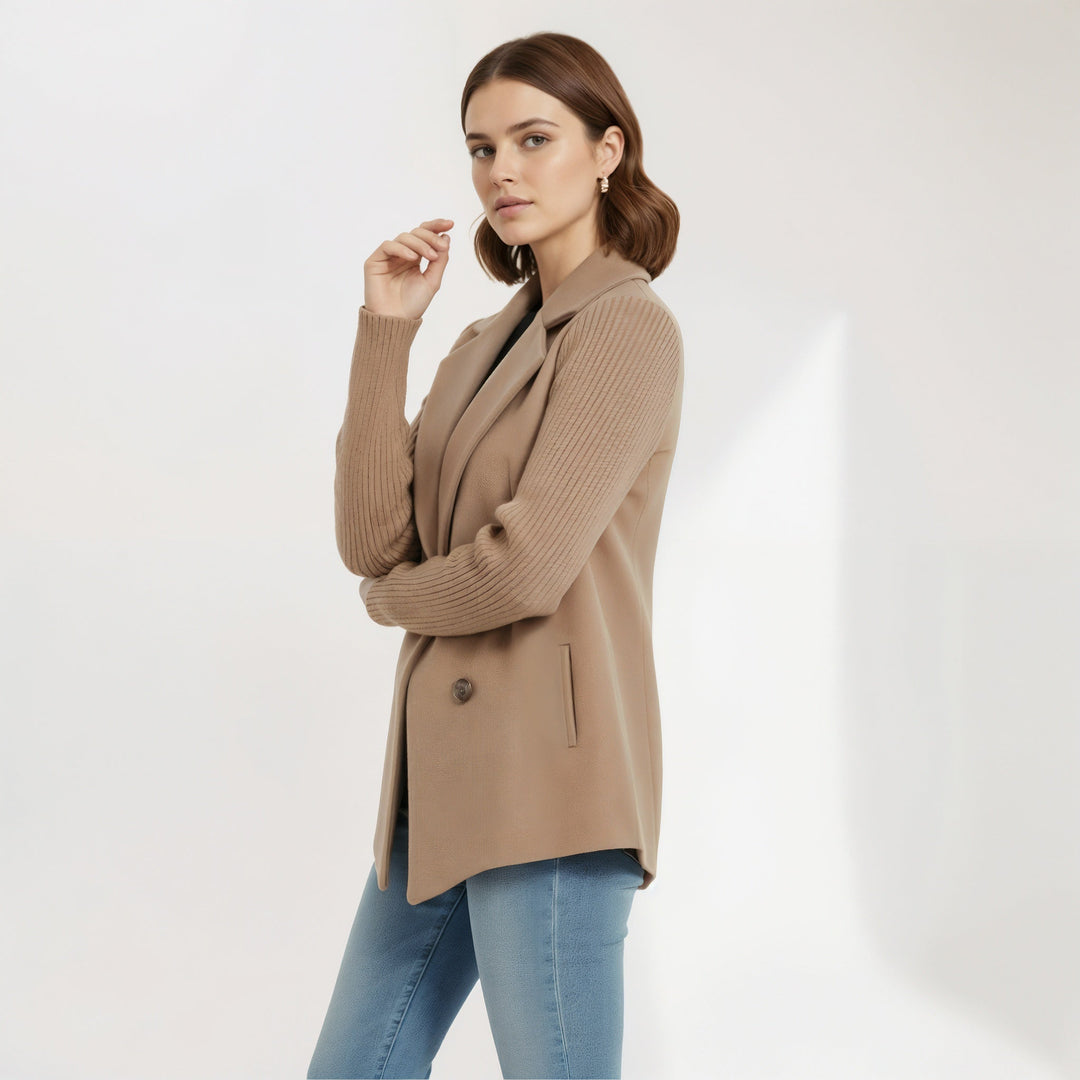 Beverly | Relaxed Double-Breasted Camel Coat Blazer