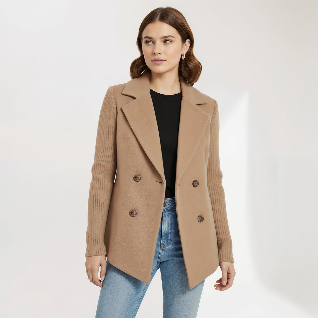 Beverly | Relaxed Double-Breasted Camel Coat Blazer