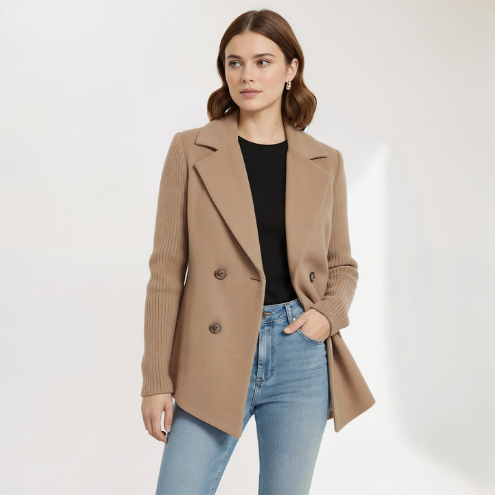 Beverly | Relaxed Double-Breasted Camel Coat Blazer