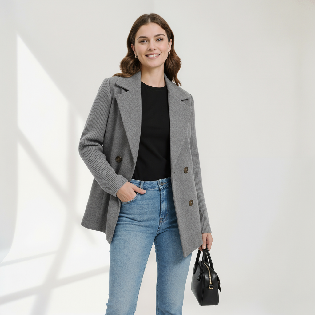 Beverly | Relaxed Double-Breasted Camel Coat Blazer