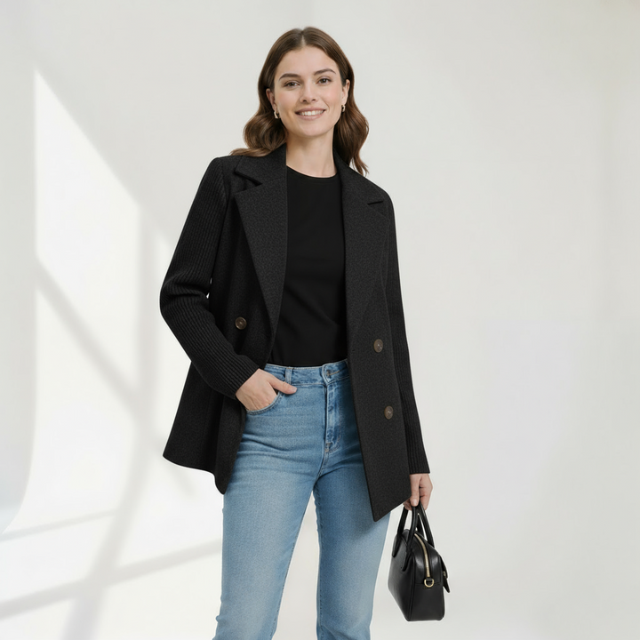 Beverly | Relaxed Double-Breasted Camel Coat Blazer