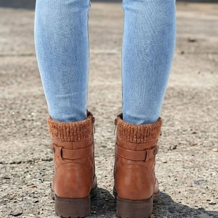 Beverly | Stylish Quilted Lace-Up Winter Boots with Side Zip