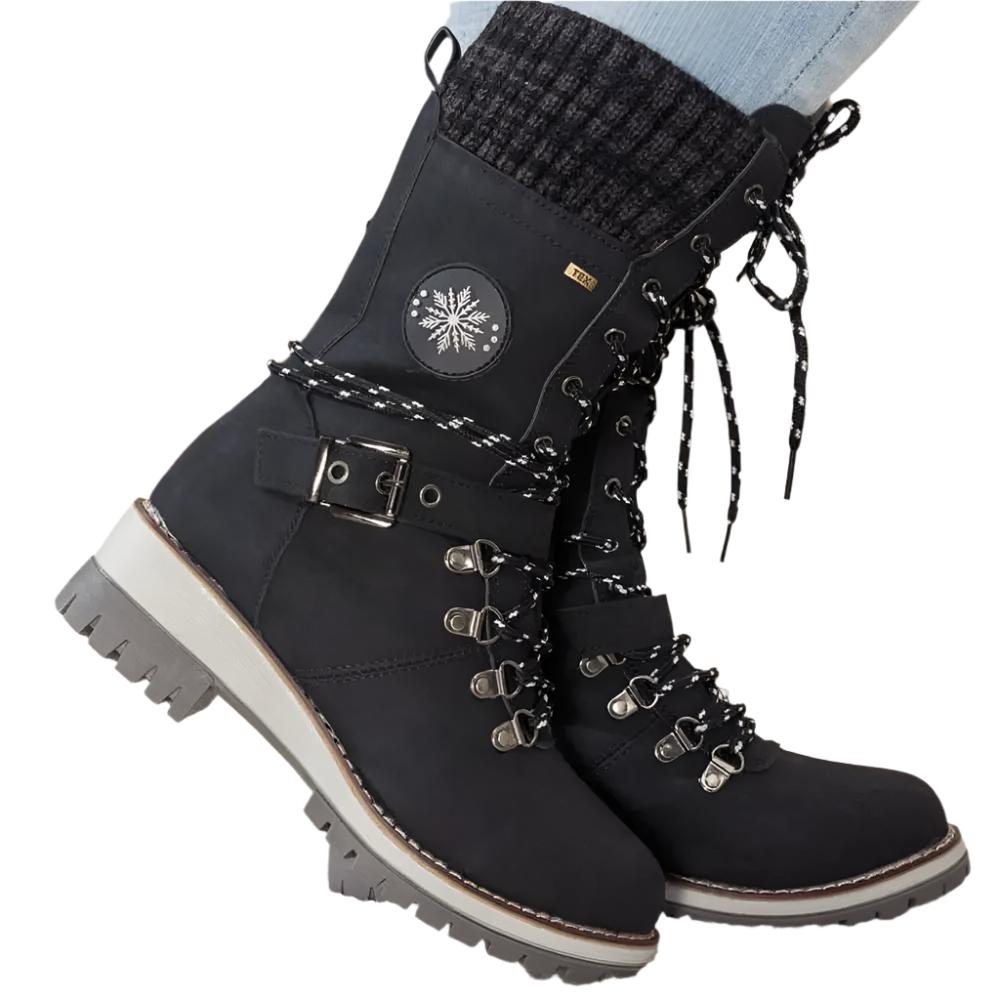 Beverly | Timeless Lace-Up Mid-Calf Snow Boots with Knit Cuff