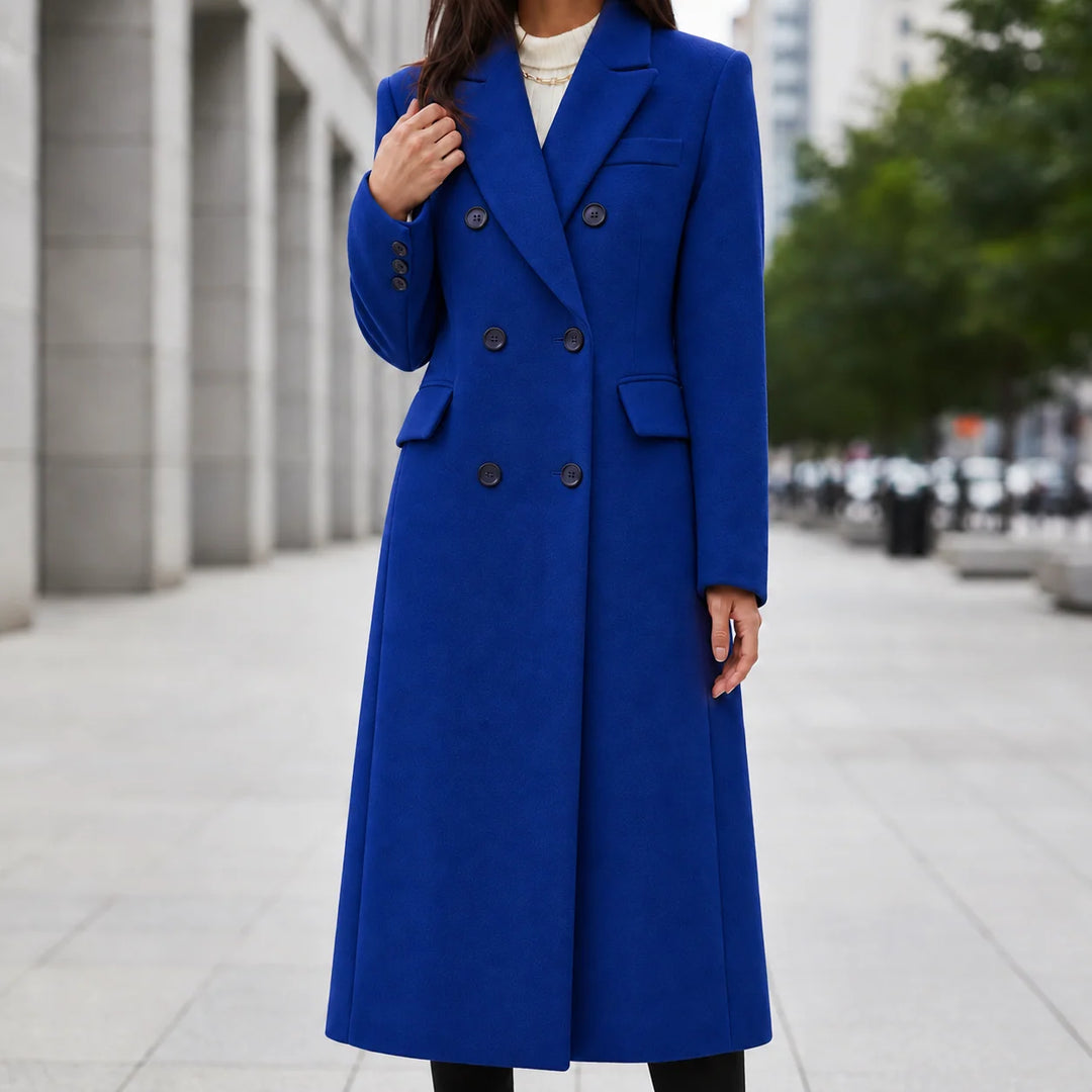 Patricia | Effortless Double-Breasted Wool Pea Coat with Notched Lapels