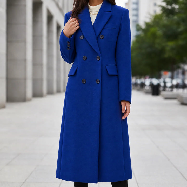 Patricia | Effortless Double-Breasted Wool Pea Coat with Notched Lapels