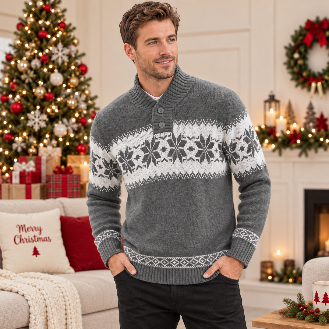 Bradley | Sophisticated Fair Isle Snowflake Mens Xmas Sweaters
