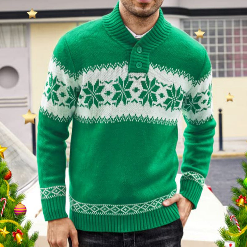 Bradley | Sophisticated Fair Isle Snowflake Mens Xmas Sweaters
