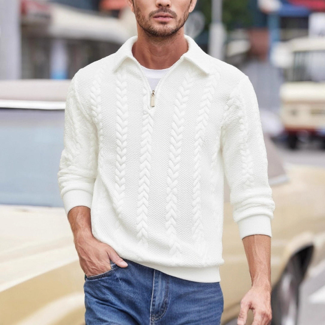 Bradley | Timeless Cable Knit Half-Zip Sweater with Shawl Collar