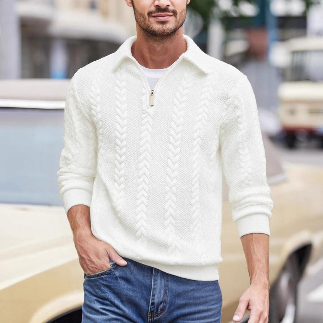 Bradley | Timeless Cable Knit Half-Zip Sweater with Shawl Collar
