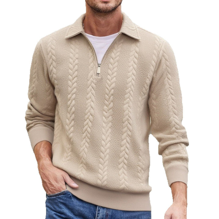 Bradley | Timeless Cable Knit Half-Zip Sweater with Shawl Collar