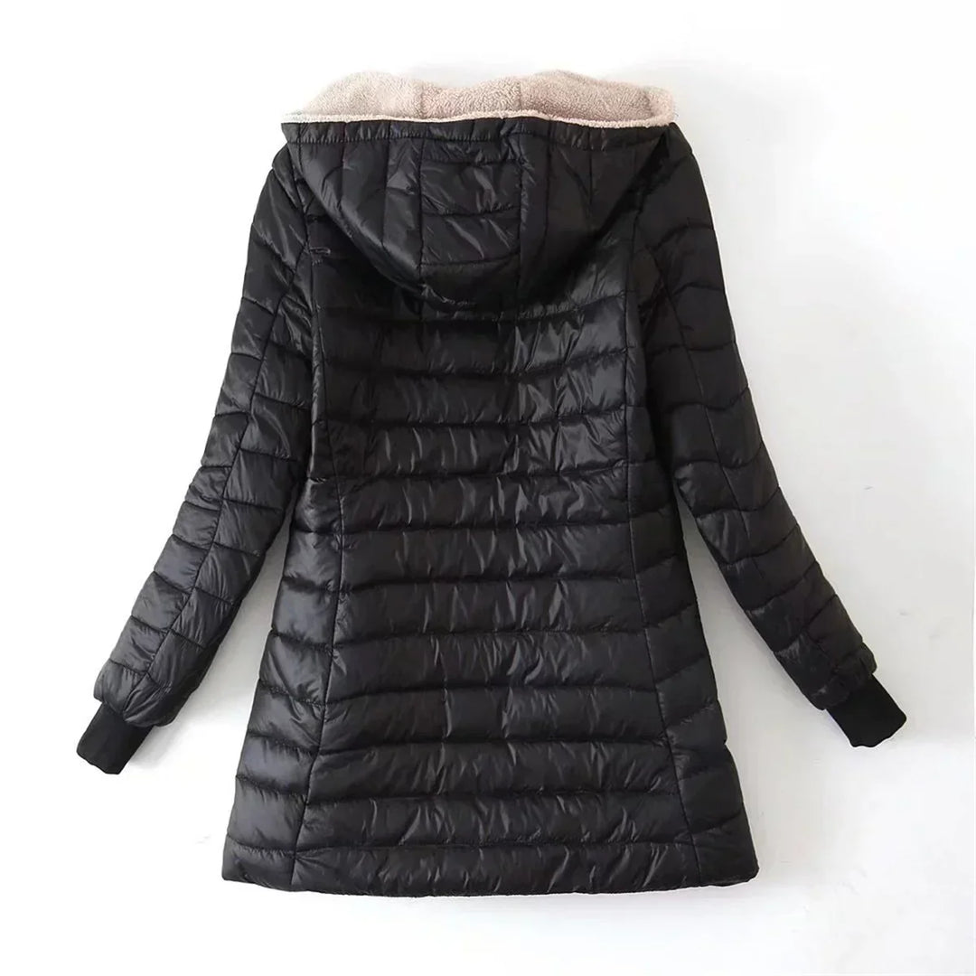 Brenda | Hooded Quilted Longline Winter Puffer Jacket