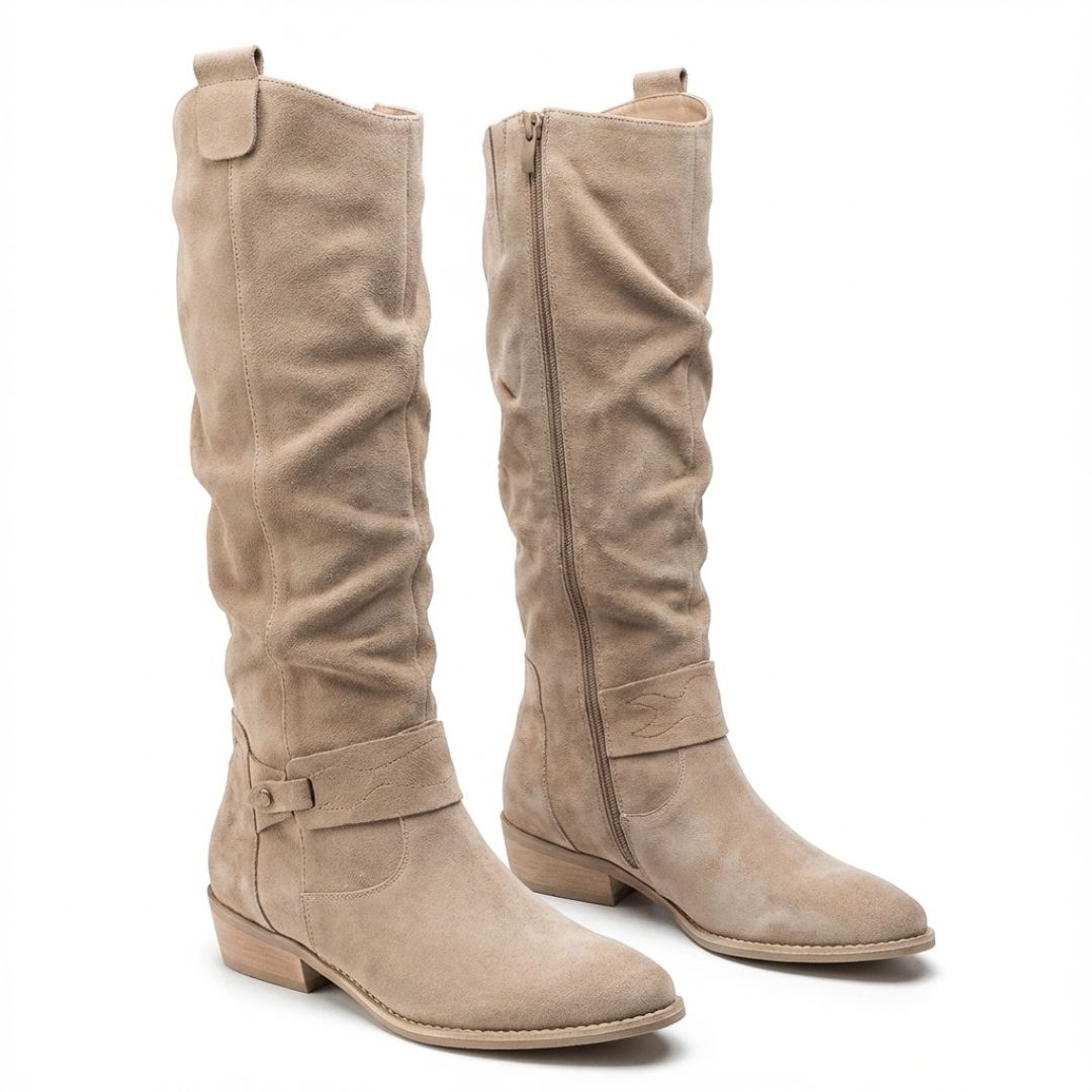 Brenda | Refined Wide Calf Slouch Knee High Boots