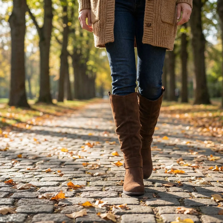 Brenda | Refined Wide Calf Slouch Knee High Boots