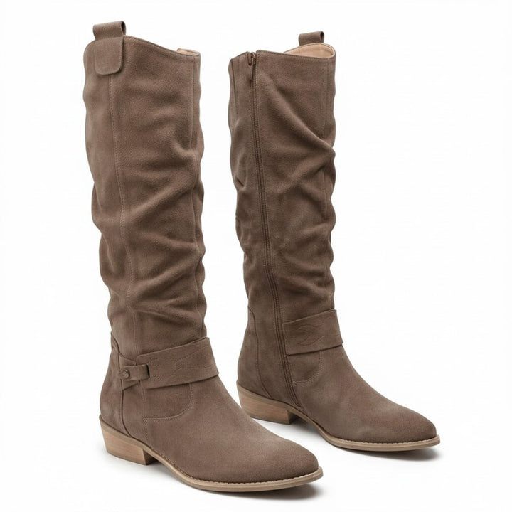 Brenda | Refined Wide Calf Slouch Knee High Boots