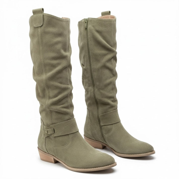Brenda | Refined Wide Calf Slouch Knee High Boots