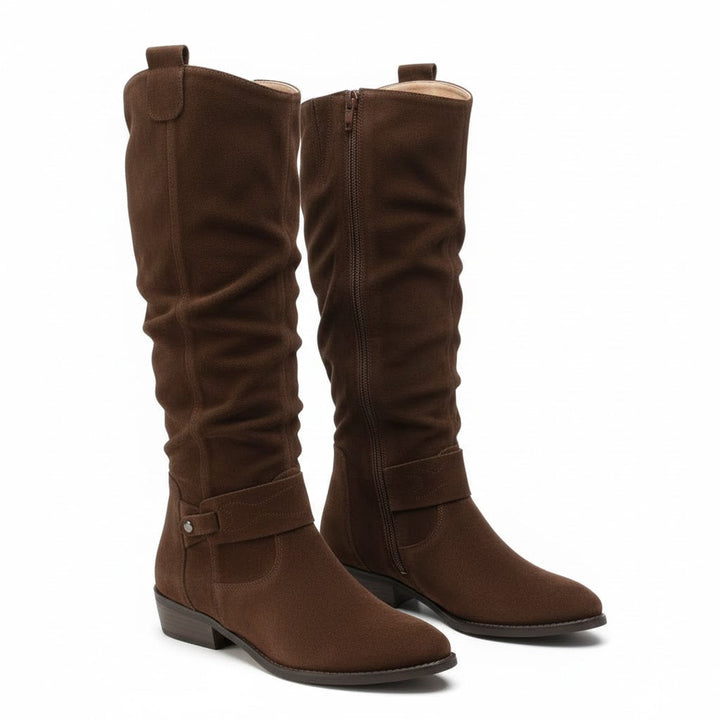 Brenda | Refined Wide Calf Slouch Knee High Boots