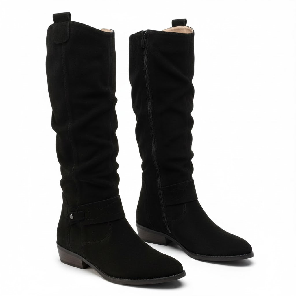 Brenda | Refined Wide Calf Slouch Knee High Boots