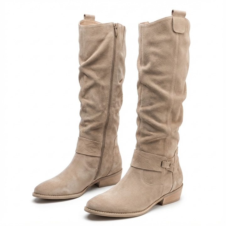 Brenda | Refined Wide Calf Slouch Knee High Boots