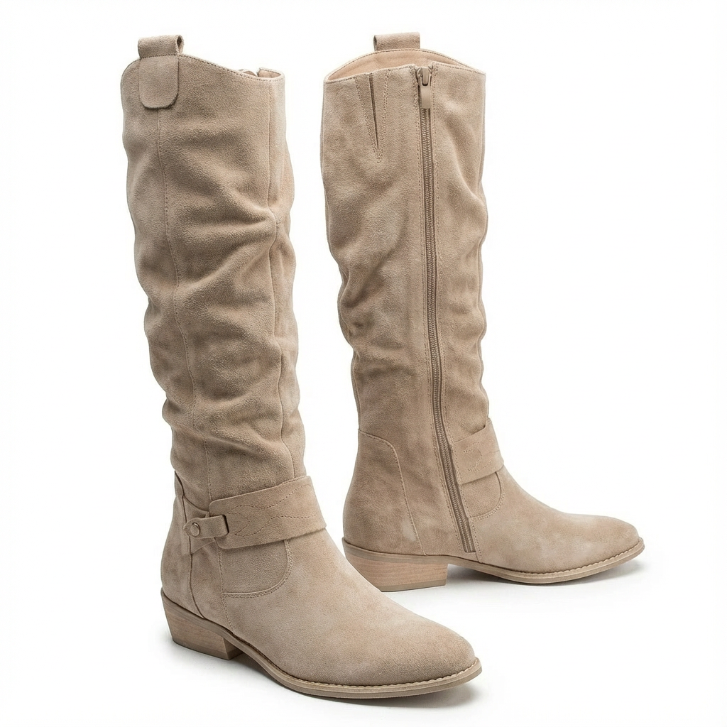 Brenda | Refined Wide Calf Slouch Knee High Boots