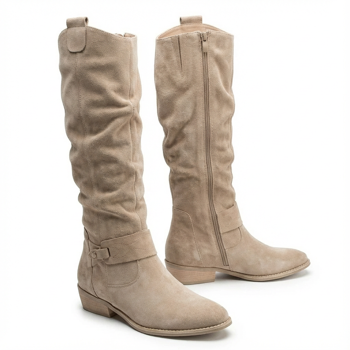 Brenda | Refined Wide Calf Slouch Knee High Boots