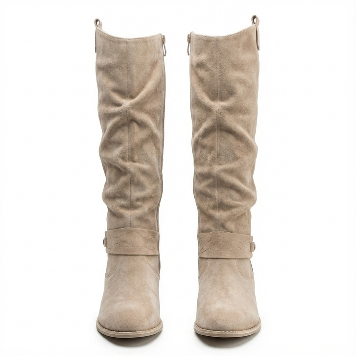 Brenda | Refined Wide Calf Slouch Knee High Boots