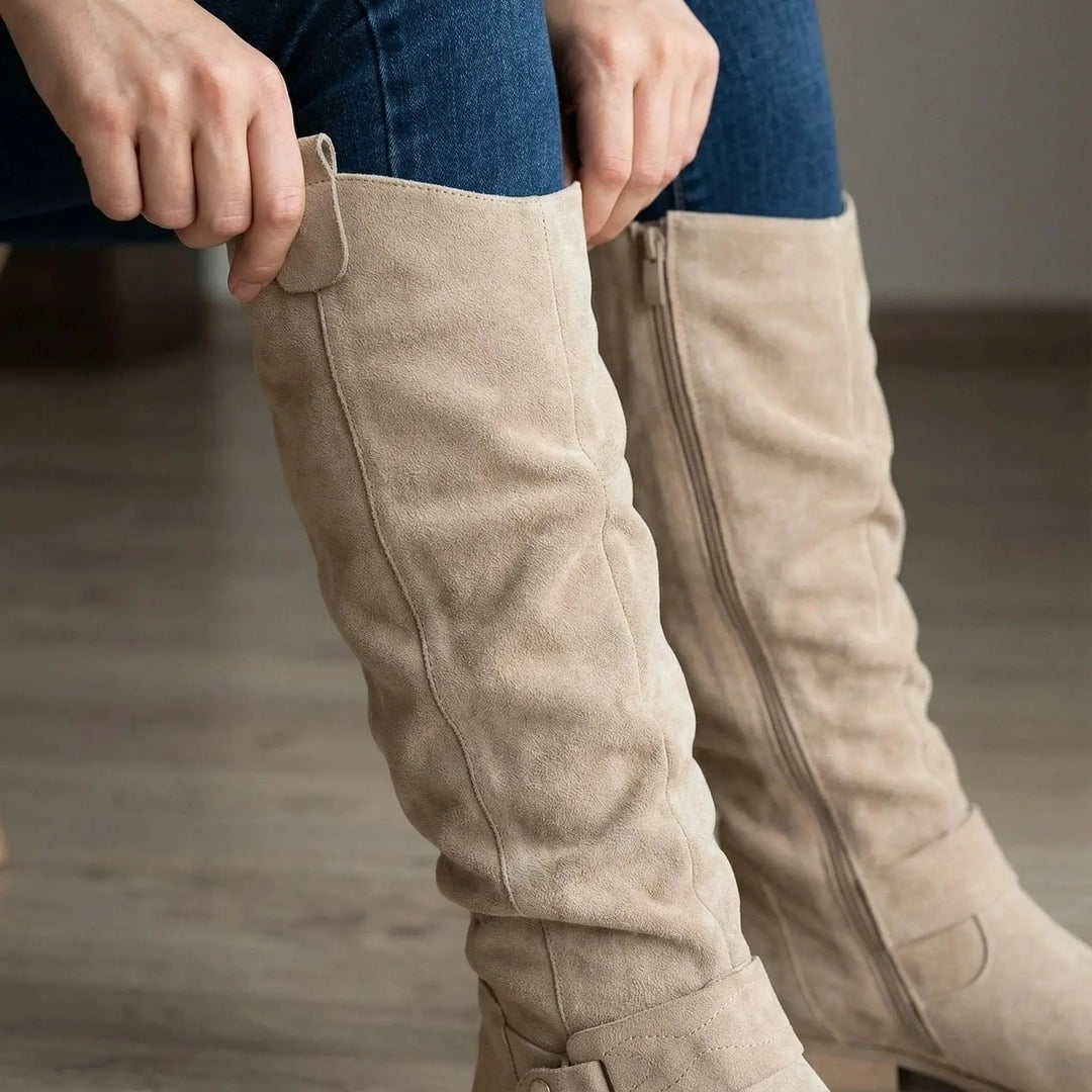 Brenda | Refined Wide Calf Slouch Knee High Boots