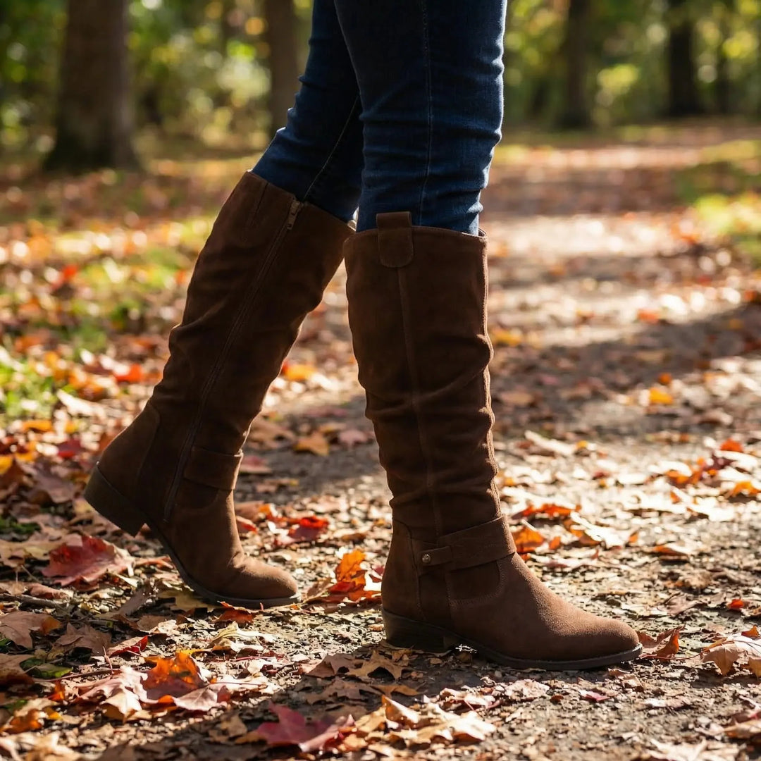 Brenda | Refined Wide Calf Slouch Knee High Boots