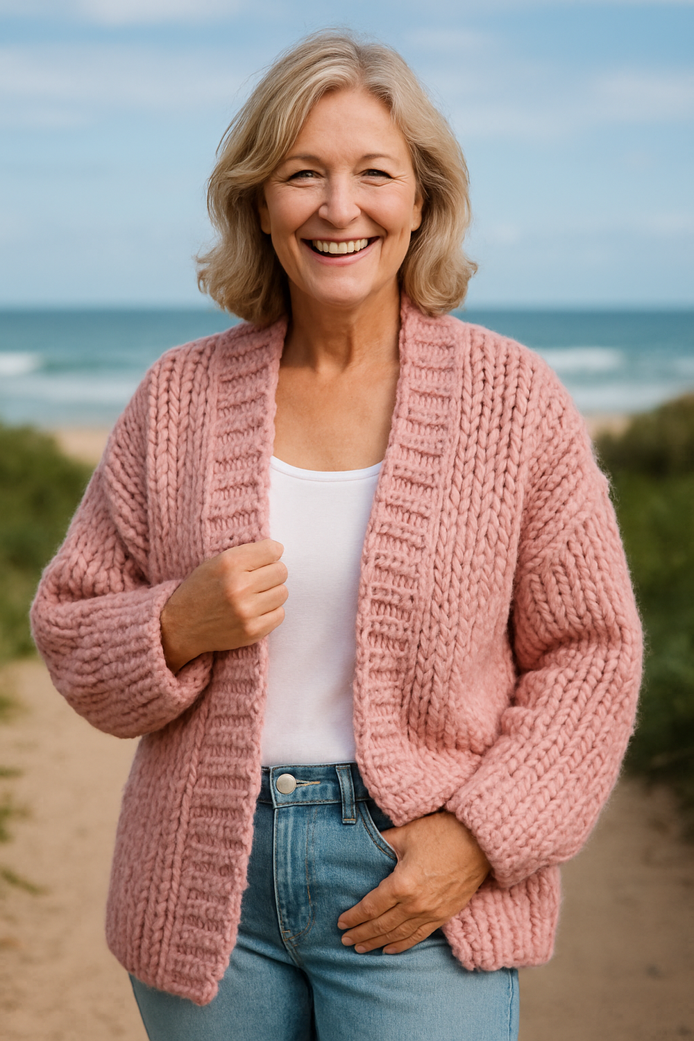 Brenda | Timeless Chunky Cable Knit Sweater Cardigan