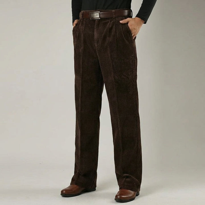 Brian | Relaxed Pleated Wide Leg Corduroy Pants