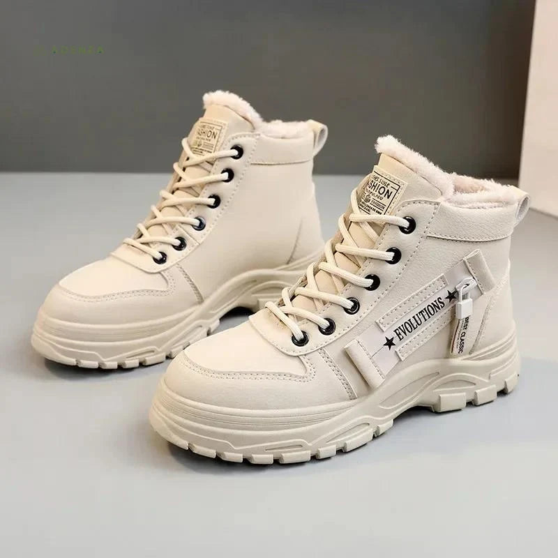 Brittany | Refined Lace-Up Platform Winter Boots