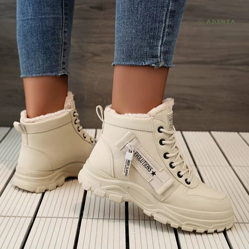 Brittany | Refined Lace-Up Platform Winter Boots