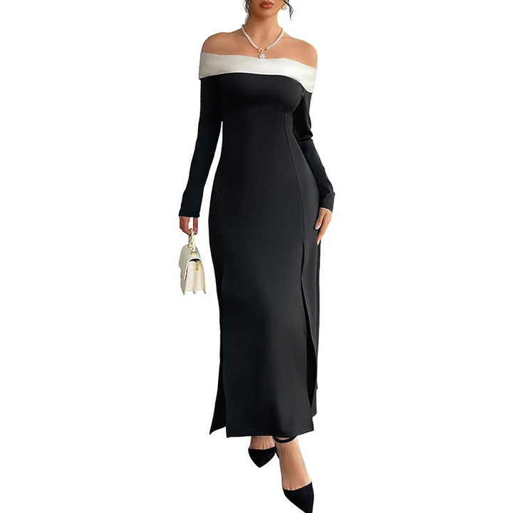 Brittany | Relaxed Off-Shoulder Fall Wedding Guest Maxi Dress