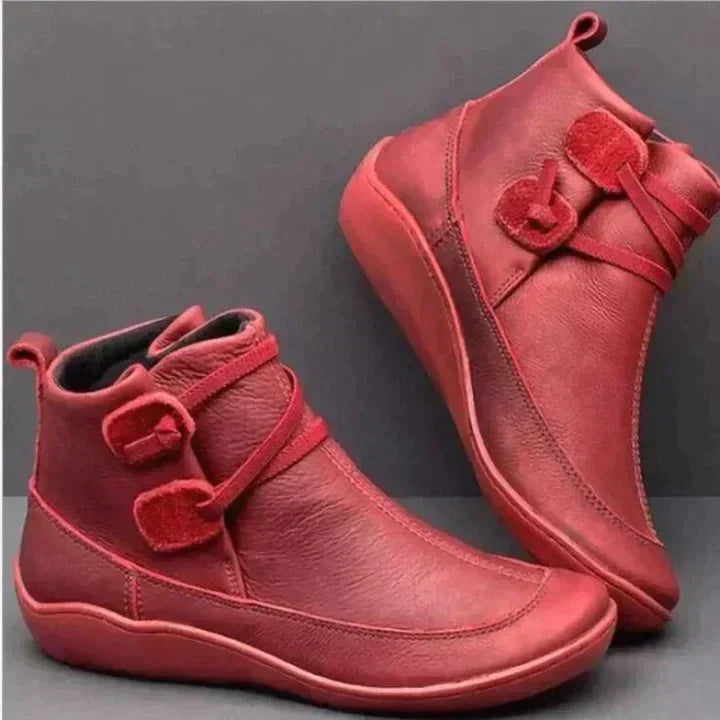 Brittany | Stylish Buckle Strap Ankle Winter Boots
