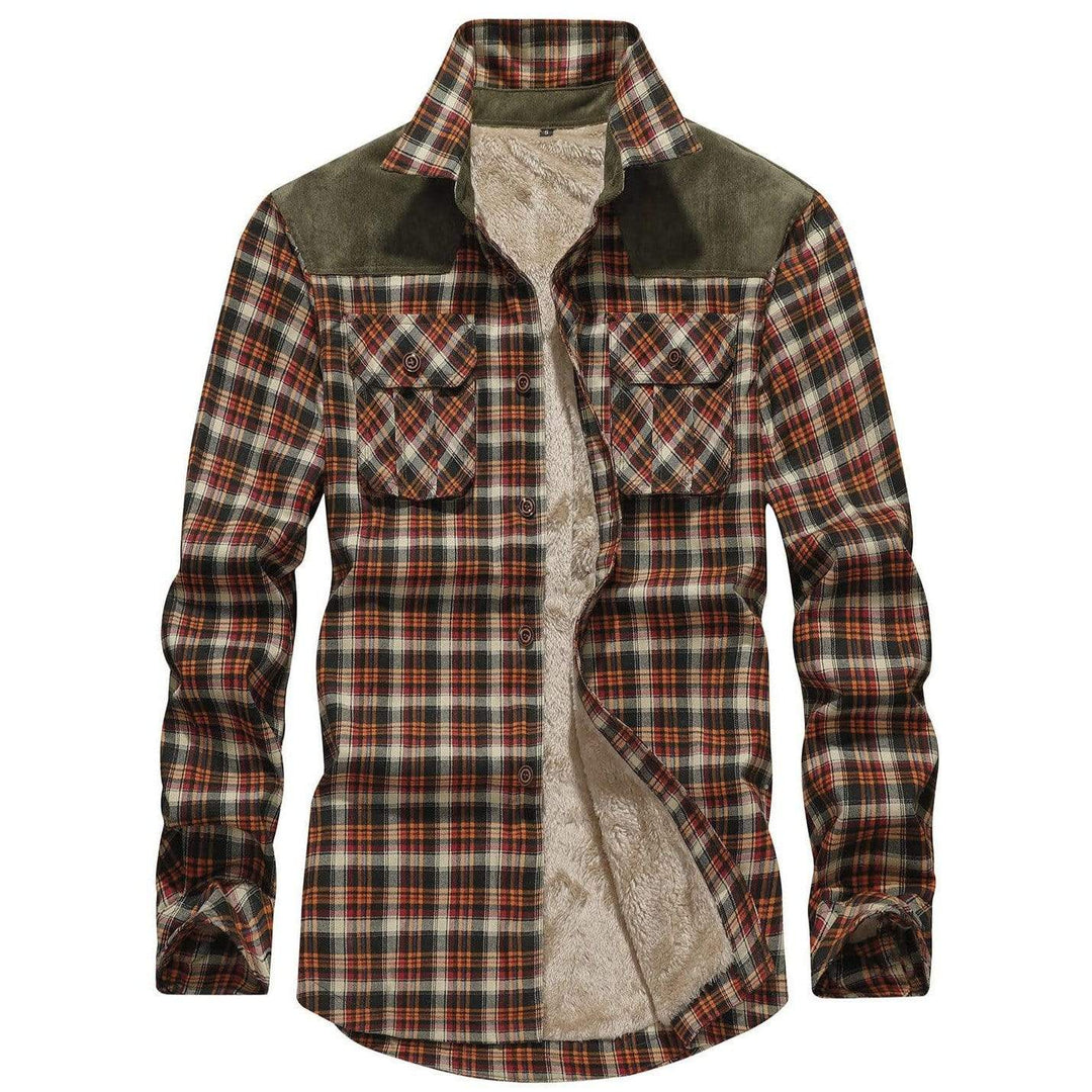 Bruce | Elegant Sherpa-Lined Plaid Flannel Jacket