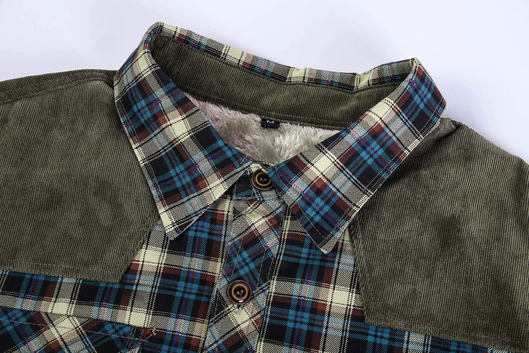 Bruce | Elegant Sherpa-Lined Plaid Flannel Jacket