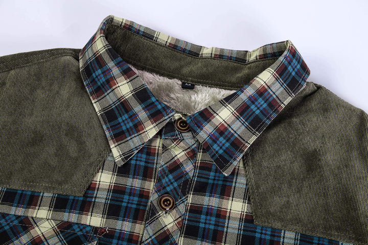 Bruce | Elegant Sherpa-Lined Plaid Flannel Jacket