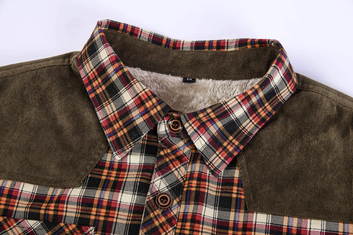 Bruce | Elegant Sherpa-Lined Plaid Flannel Jacket