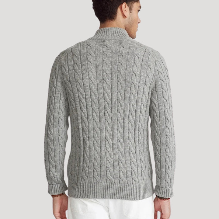 Caleb | Chic Half-Zip Cable Knit Sweater