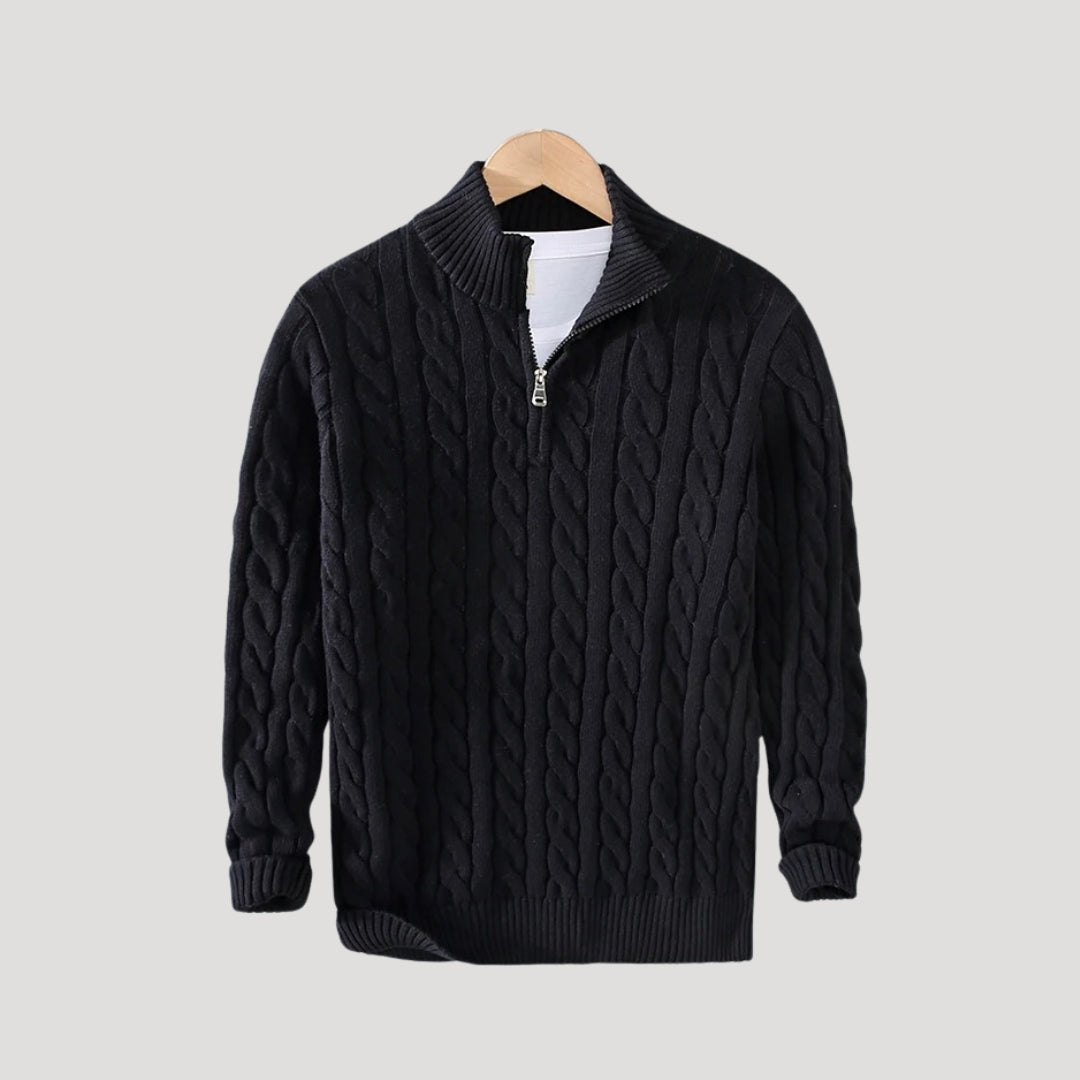 Caleb | Chic Half-Zip Cable Knit Sweater