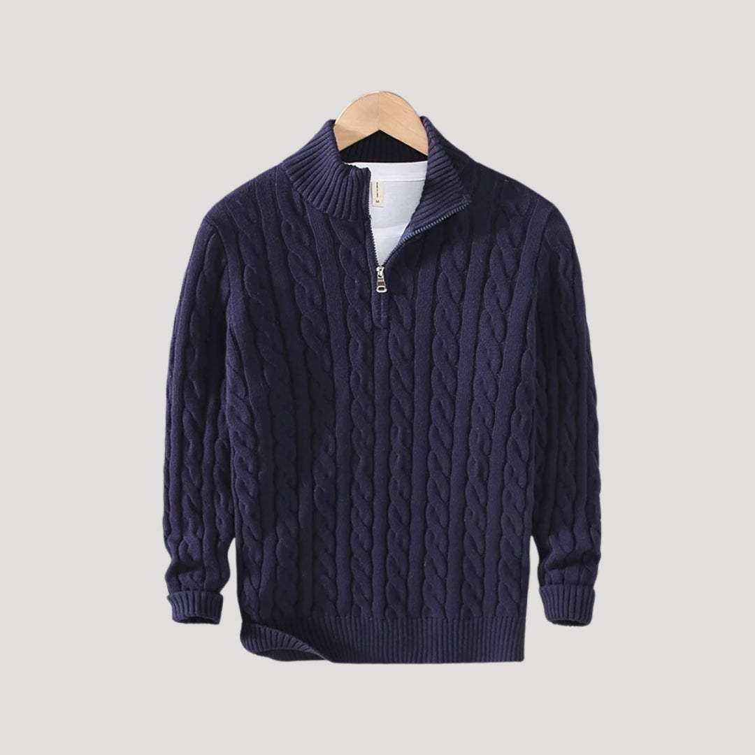 Caleb | Chic Half-Zip Cable Knit Sweater